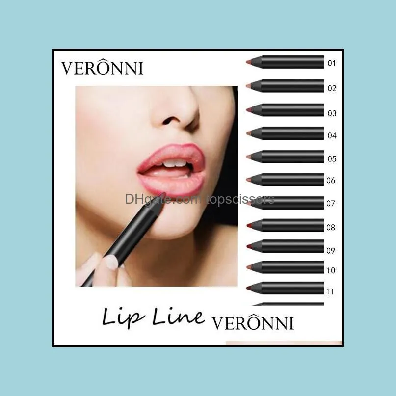 wholesale new hot fashion lipstick pencil womens professional lipliner waterproof lip liner pencil 9 colors makeup tools