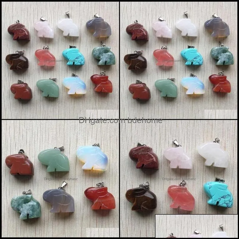 charms carved animal rabbit assorted natural stone charms crystal pendants for necklace accessories jewelry making drop deli sexyhanz