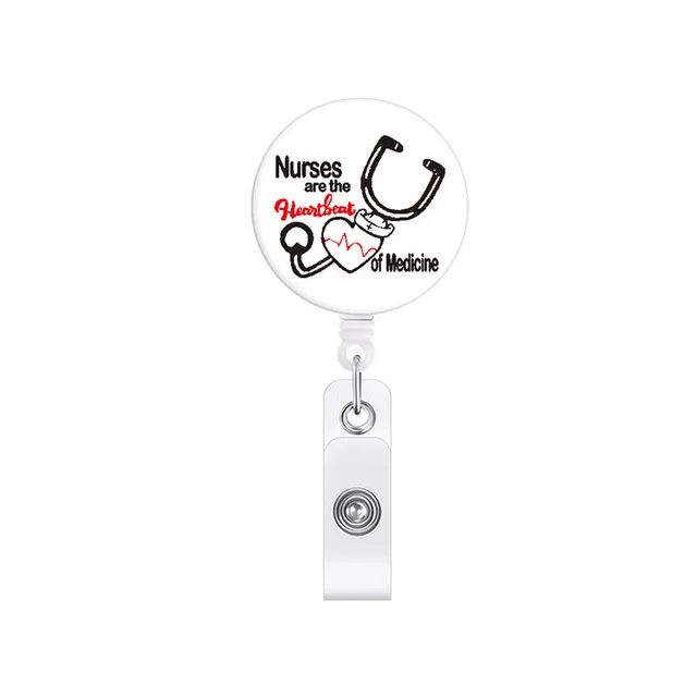 s quality retractable nurse doctor badge holder fashion stethoscope love heart keychains lanyard id card holder