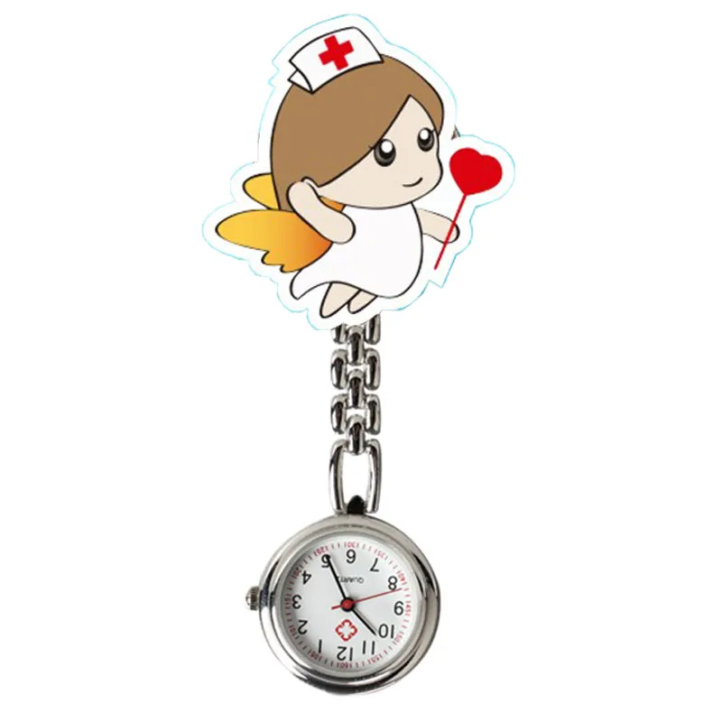 cute pocket watch super cute cartoon nurse stethoscope angel pattern brooch quartz movement ladies gift