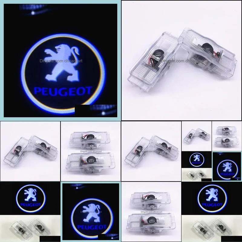 2pcs/set for peugeot door logo light projector wireless ghost shadow welcome laser lamp for 508 408 308 3008 4008 5008 crz