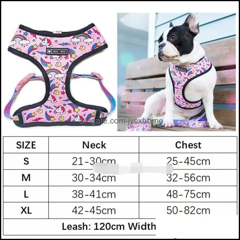 dog harness and leashes set red paw print printed dog harnesses breathable mesh padded puppy vest collar for small medium dogs outdoor walking training