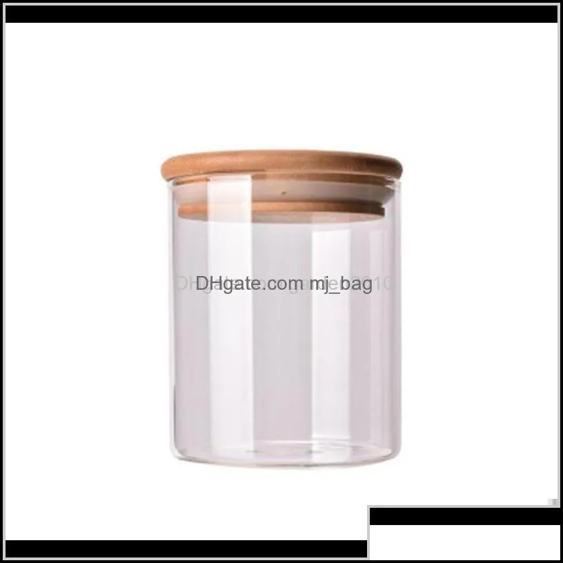 Bottles Jars Container Bamboo Lid High Borosilicate Glass Kitchen Grain Sealed Freshkeeping Box Storage Jar Wbfmm Byi4W