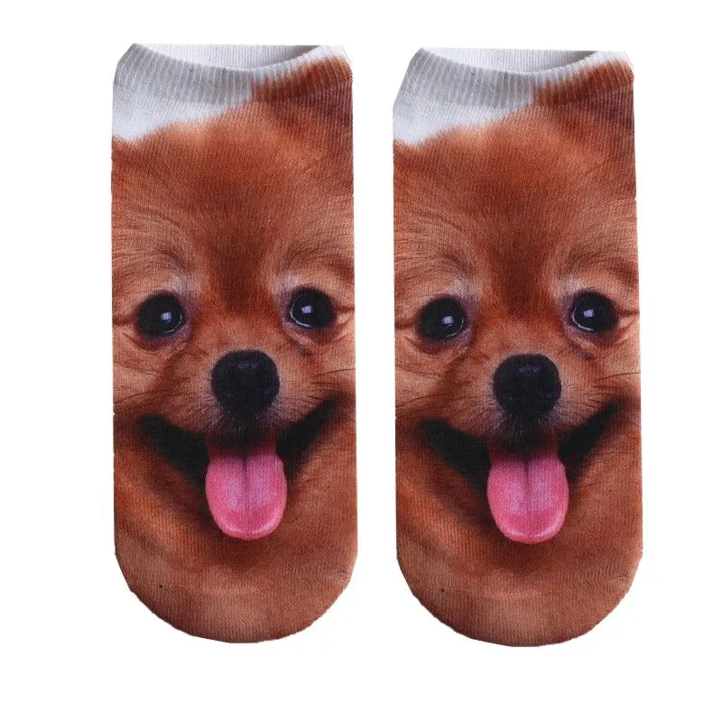 3d dog printing women socks pet design short fashion low ankle kids funny sock with print unisex kawaii clothing accessories