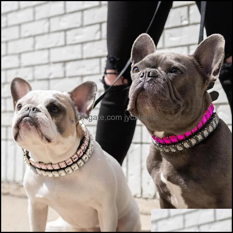 dog collars of crystal for medium small dogs blingbling cute dog collar adjustable pets necklace sparkling jeweled pet chain applicable to wedding birthday party