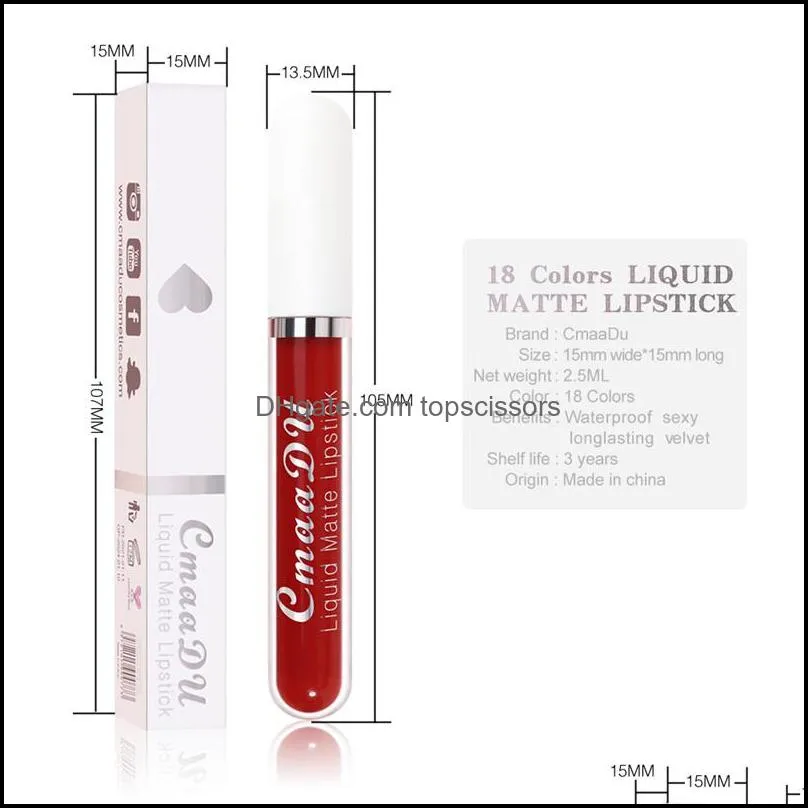 lip gloss 18 colors nude matte liquid lipstick mate waterproof long lasting moisturizing lipgloss makeup cosmetics 120pcs