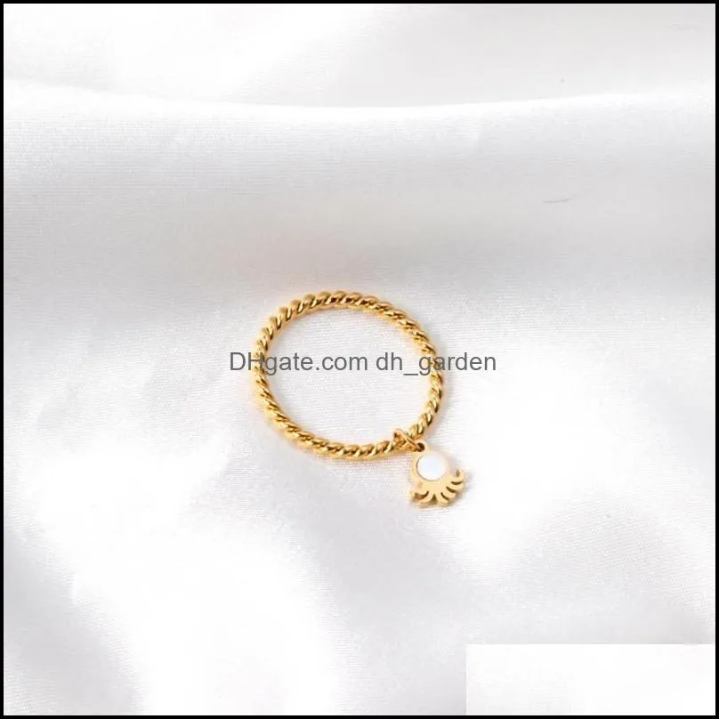 cluster rings luxukisskids korean fashion sea shell pendant thin ring for women/girls wedding party jewelry streetwear finger bijoux