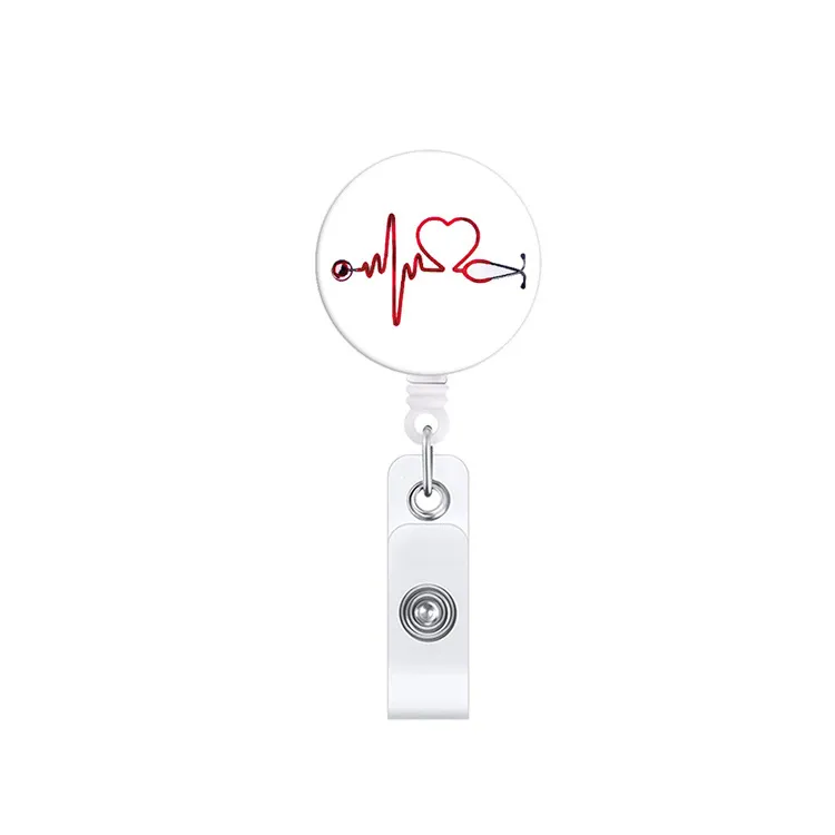 s quality retractable nurse doctor badge holder fashion stethoscope love heart keychains lanyard id card holder