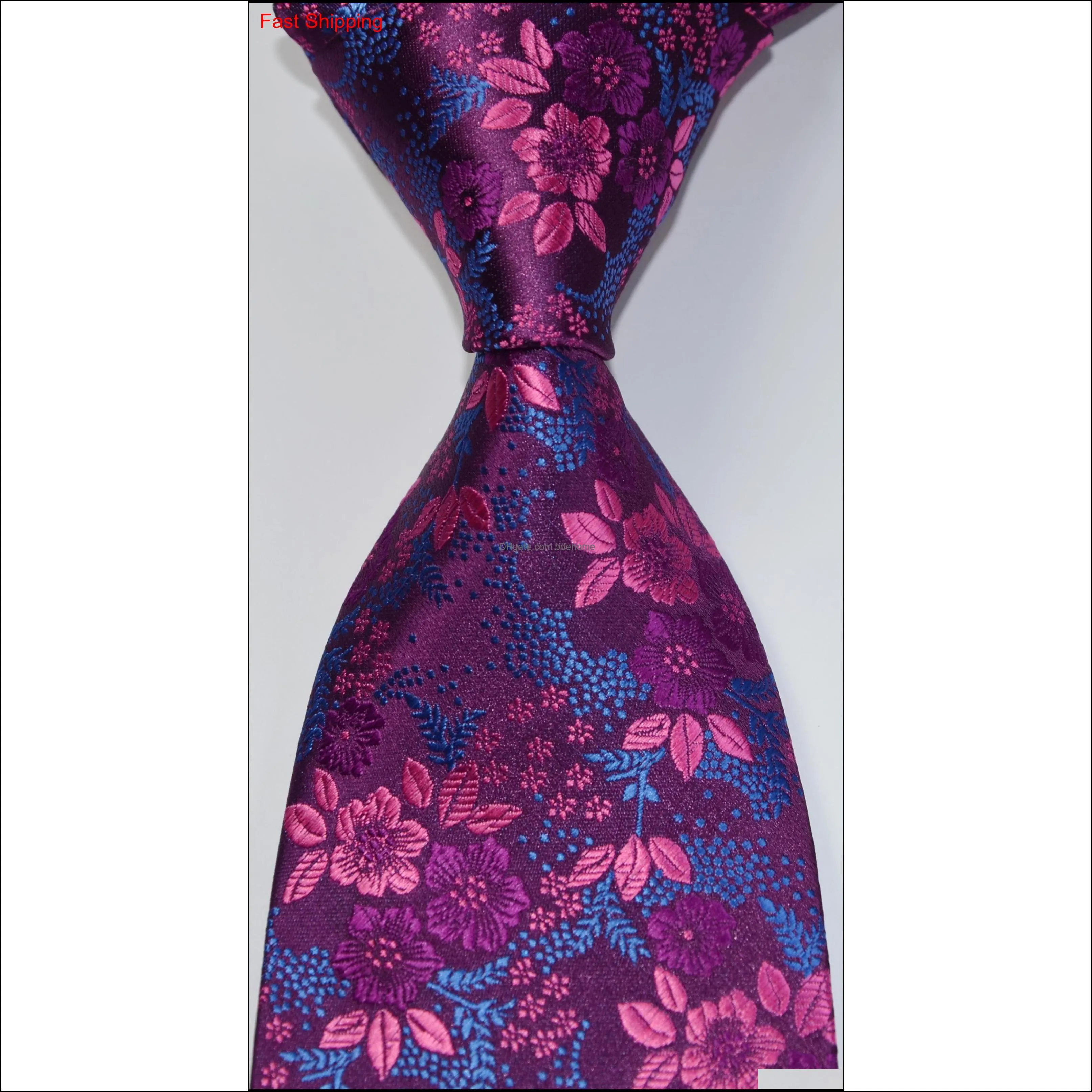 mens floral tie silk necktie gold blue jacquard party wedding woven fashion design gz7201116 7of1j
