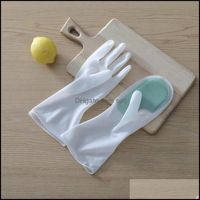 multifunctional magic brush housework dishwashing gloves plastic latex waterproof kitchen cleaning household laundry washing