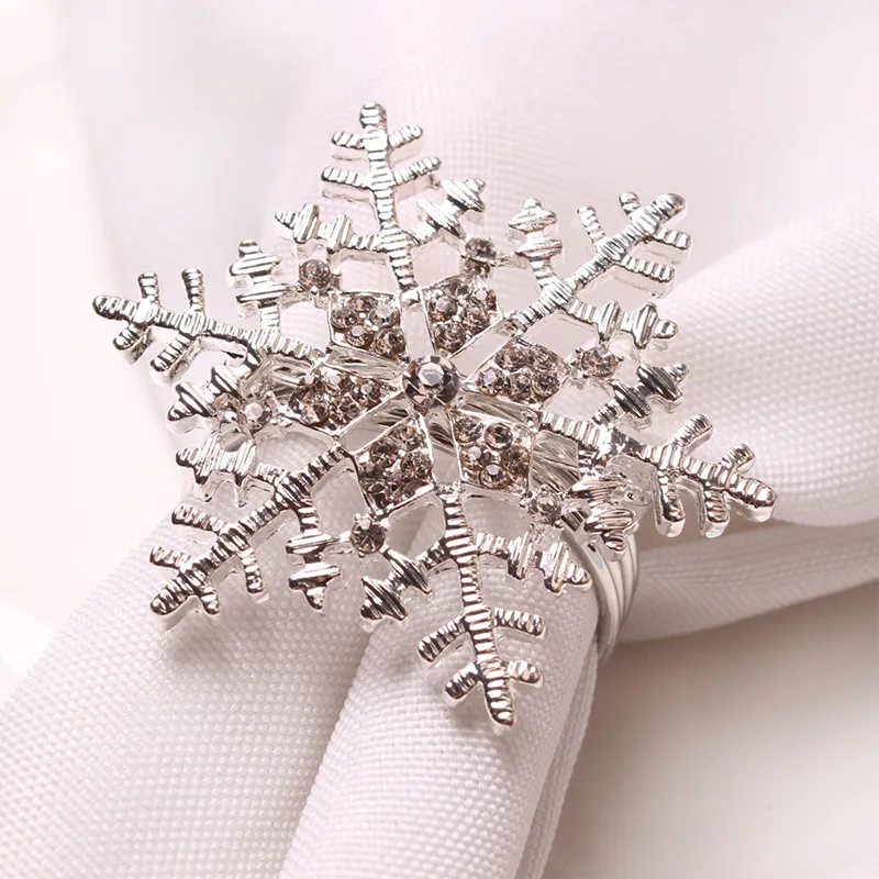 alloy napkin ring christmas napkin buckle snowflake cloth ring table decoration wedding banquet hotel accessories