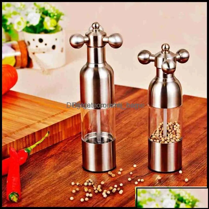 Tools Outdoor Cooking Eating Patio Lawn Garden Gardentools Aessories Stainless Steel Grinder Manual Salt And Pepper Mill Ceramic Core