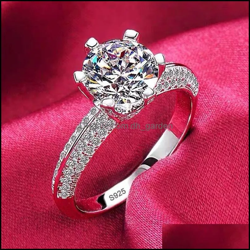 cluster rings never fade 18k white gold for women 2 0ct round cut zirconia diamond solitaire ring wedding band engagement bridal