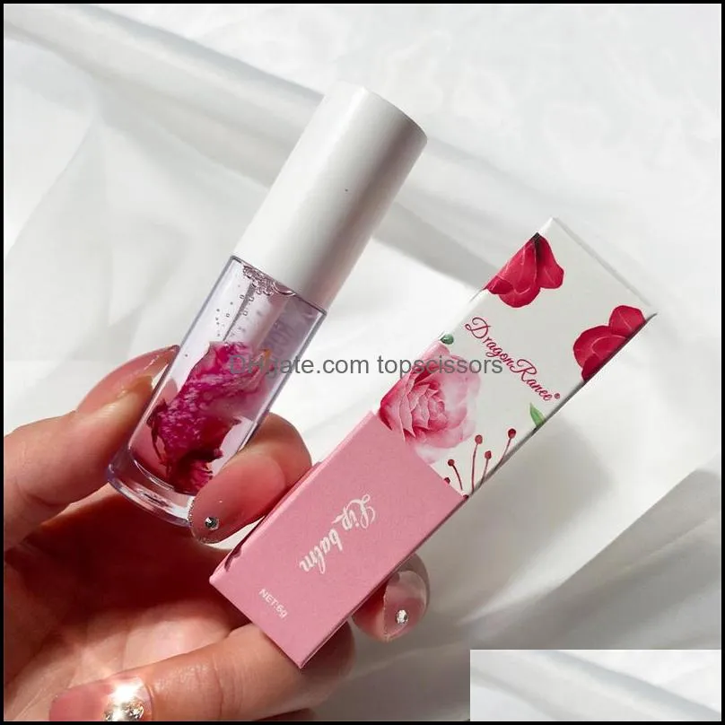 natural plant extarct high gloss lip oil moisturizing dry flower glow nourishing biting lips plumper lipgloss