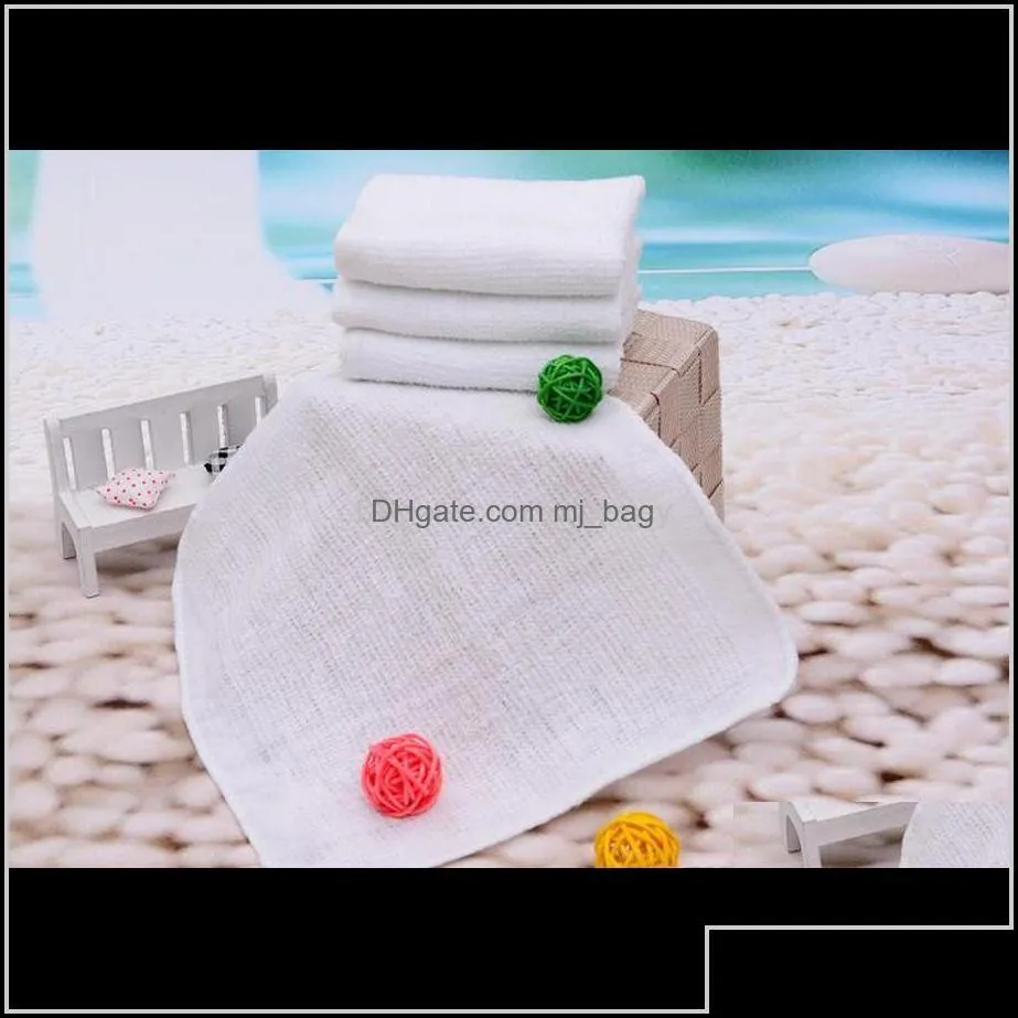 Textiles Home Garden Drop Delivery 2021 White Small Square 20X20Cm Custom Gift Giveaway Absorbent Hand Towel El Cotton Napkin