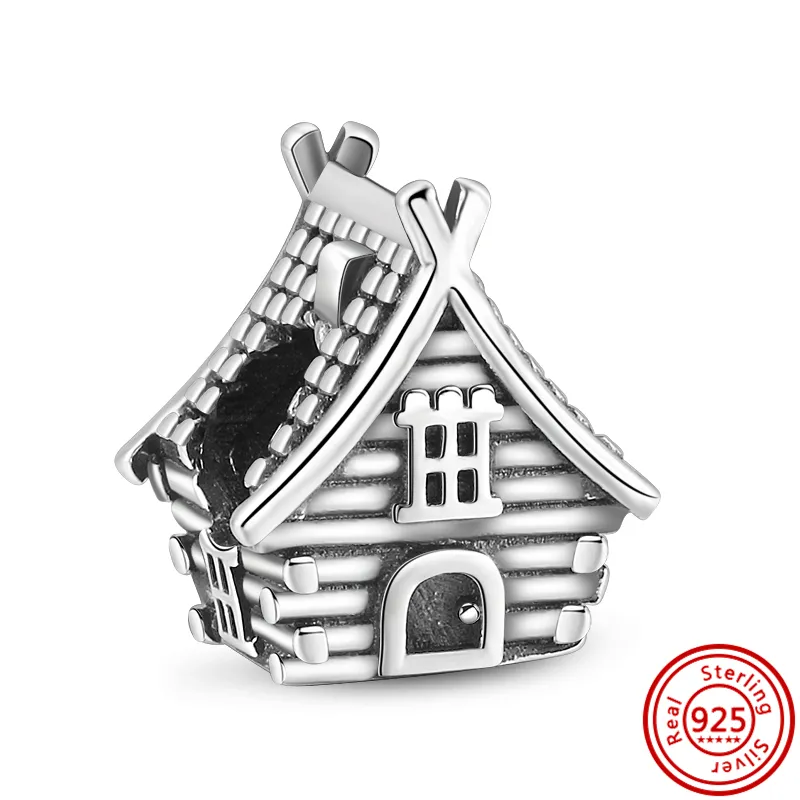 new 925 sterling silver pyramid castle balloon house iron tower fashion beads fit original pandora charms bracelet women jewelry