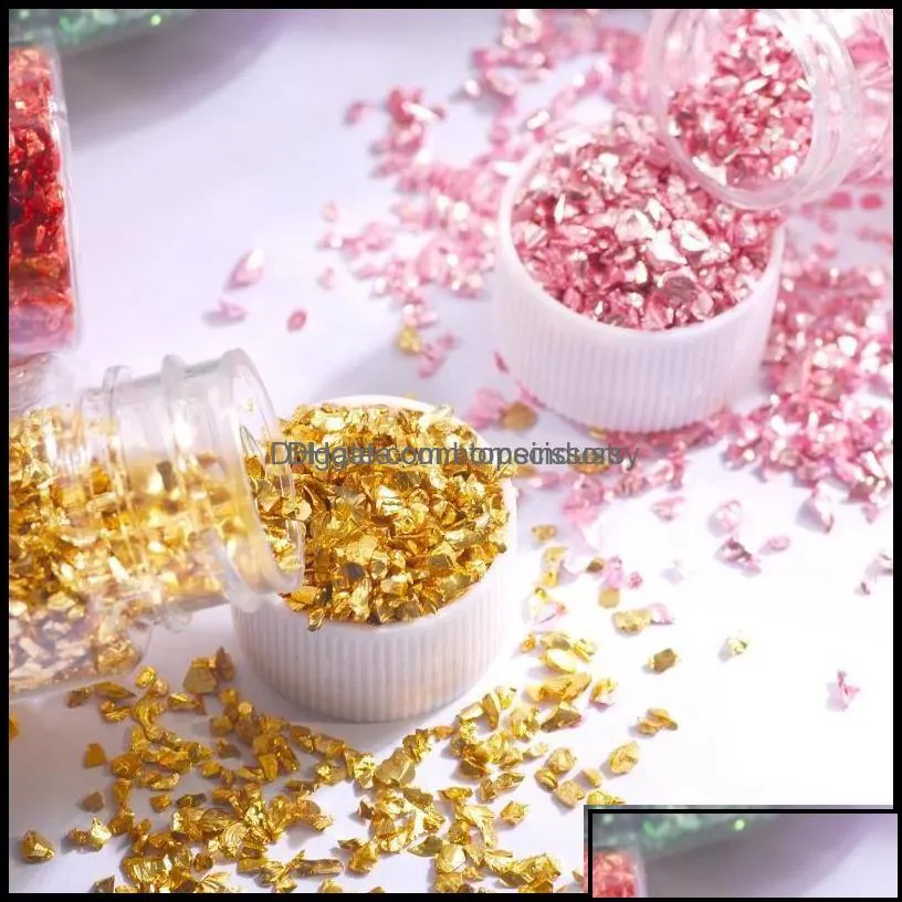 Nail Art Decorations Nail Art Decorations Gram Crushed Glass Irregar Stone Chunky Sequins Iridescent Flakes For Epoxy Resin 24Mm Emb