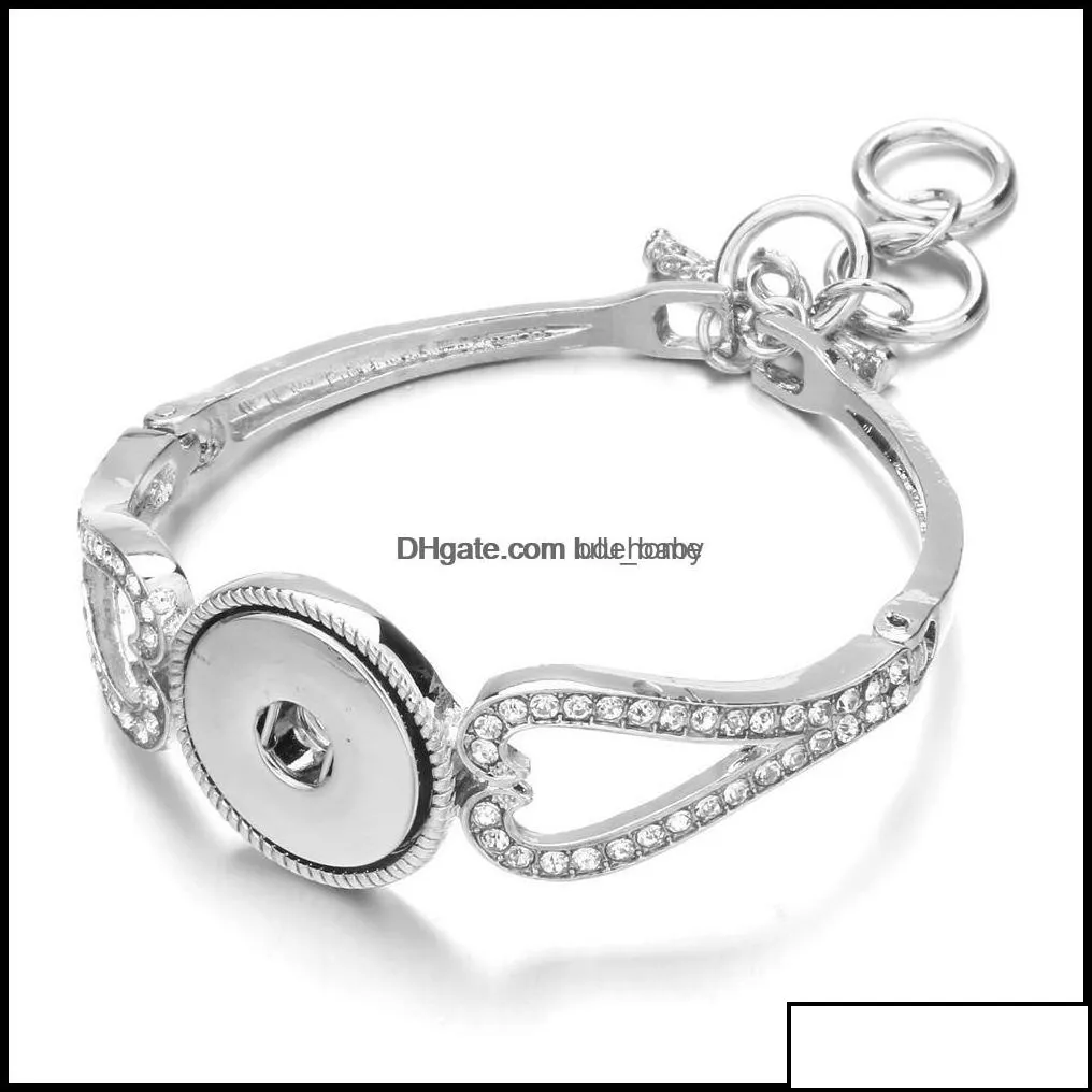Charm Bracelets Heart Snap Bracelet Link Bangles Charms Metal Bracelets For Women Fit 18Mm Snaps Button Jewelry Drop Delivery Lulubaby