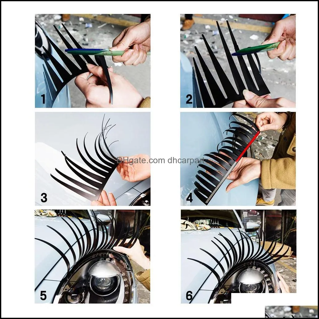 car cute eyelash automotive eyelashes eyeliner 3d car logo sticker stereo car headlight decor shipping