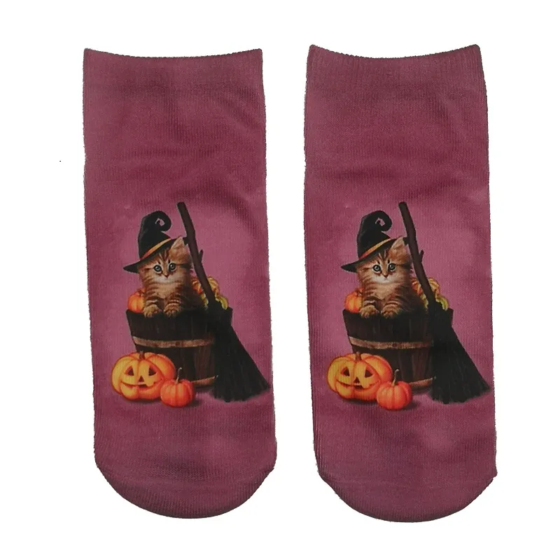 funny socks women 39s short cotton hot 3d pumpkin skull print fashion lovely harajuku kawaii gift happy cute halloween socks