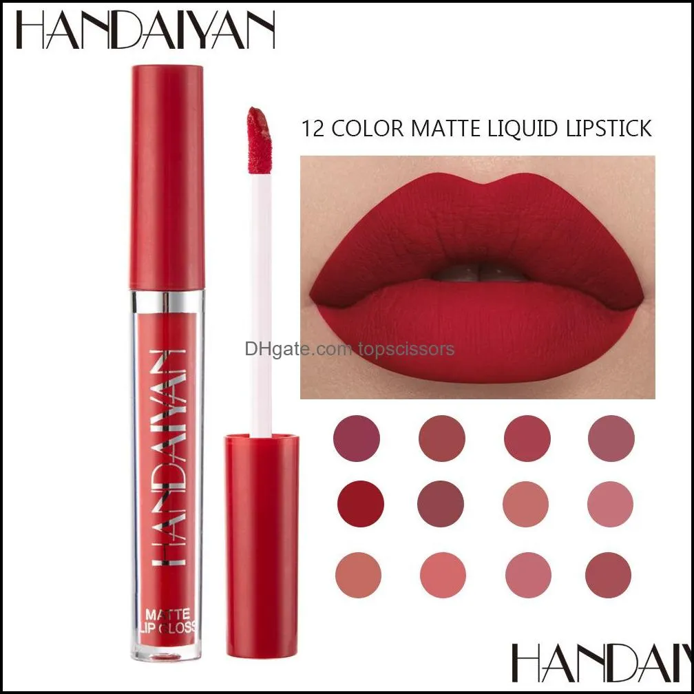 handaiyan lips cosmetics matte velvet lip gloss makeup waterproof nude tint liquid lipstick smooth colorful lipgloss cream make up