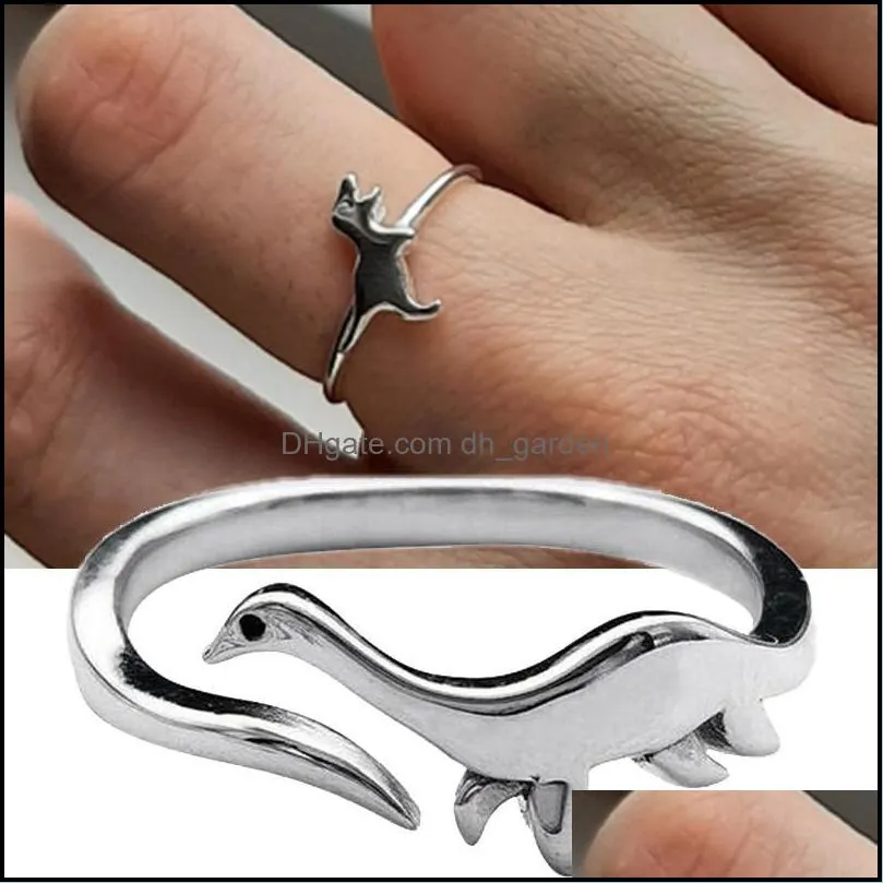 cluster rings gothic cute small dinosaur fashion retro style opening adjustable animal for women men bat jewellerycluster brit22