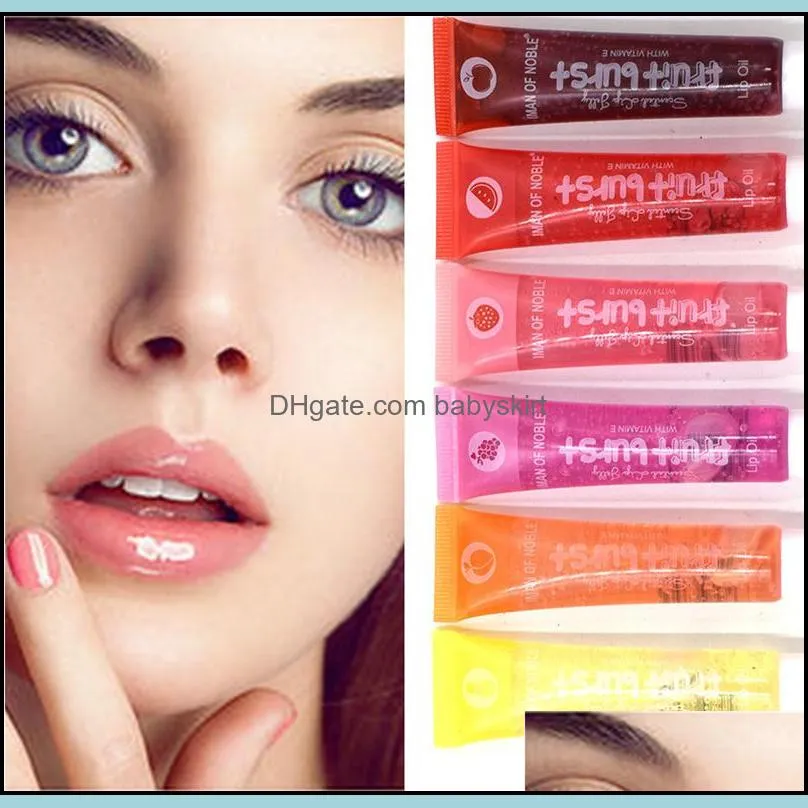 fruit lip plumping oil lip gloss moisturizing shiny vitamin e mineral lips care balm long lasting beauty makeup 20pcs