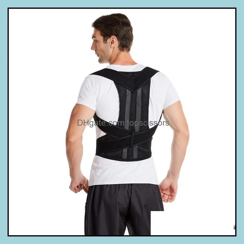 3 colors adjustable support correction back lumbar shoulder brace belt posture corrector