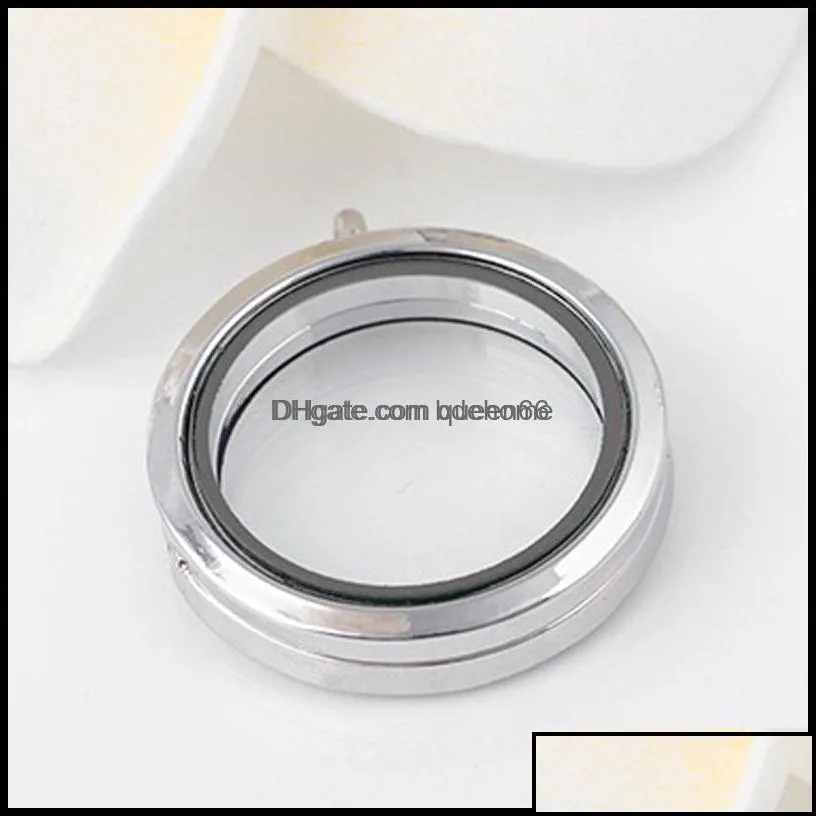 Lockets Necklaces Pendants Jewelry Alloy Round Floating Pendant For Women Men Po Living Memory Glass Charm Necklace Fashi Dhk2G