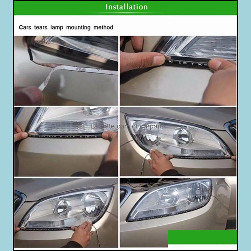 waterproof car auto decorative flexible led strip high power 12v 30cm 15smd car led daytime running light car led strip light drl