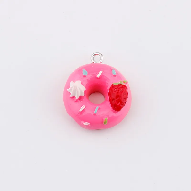 21x kawaii donuts food charms 3d resin keychain charms for ear jewelry making cute charm keychain accessories supplies