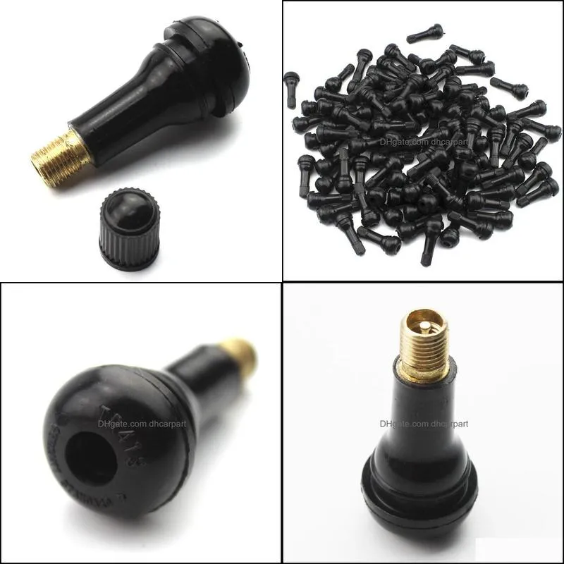100pcs/lot tr413 brass car valve valves stem rims snapin tire auto tyre tubeless short rubber wheel accessory