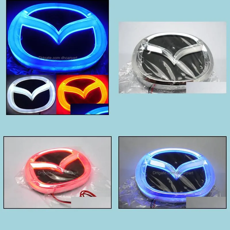 4d logo led light with car decorative lights lamp car sticker badge for mazda 2/3/cx7/mazda8 12 0cmx9 55cm shipping