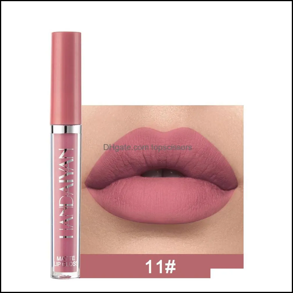 handaiyan lips cosmetics matte velvet lip gloss makeup waterproof nude tint liquid lipstick smooth colorful lipgloss cream make up