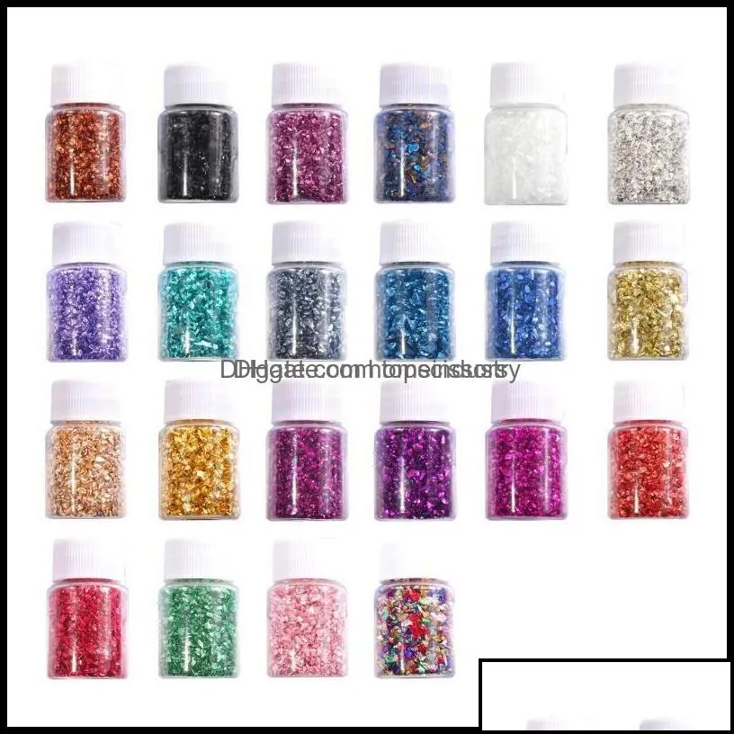 Nail Art Decorations Nail Art Decorations Gram Crushed Glass Irregar Stone Chunky Sequins Iridescent Flakes For Epoxy Resin 24Mm Emb