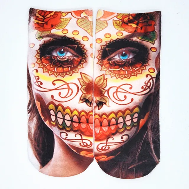 funny socks women 39s short cotton hot 3d pumpkin skull print fashion lovely harajuku kawaii gift happy cute halloween socks