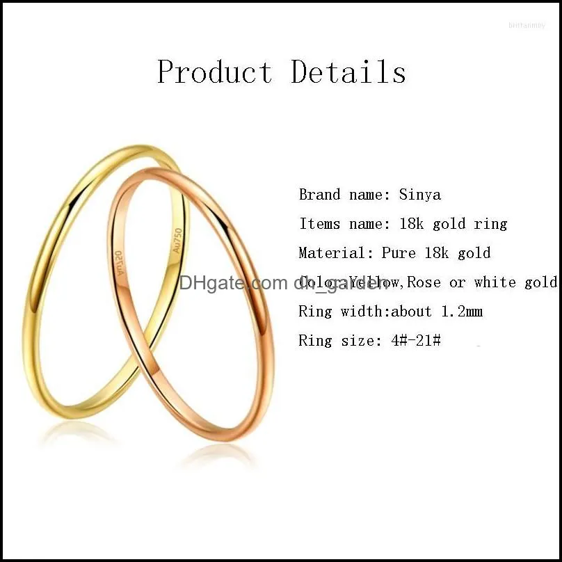 cluster rings sinya au750 18k real solid pure gold classical trendy lover couple ring gift for girls women ladies mum promtion