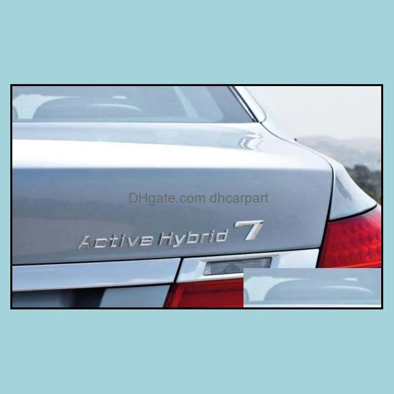 5pcs/lot original active hybrid 3/5/7 separate thin metal zinc alloy car styling refitting emblem badge 3d sticker tail mark for bmw