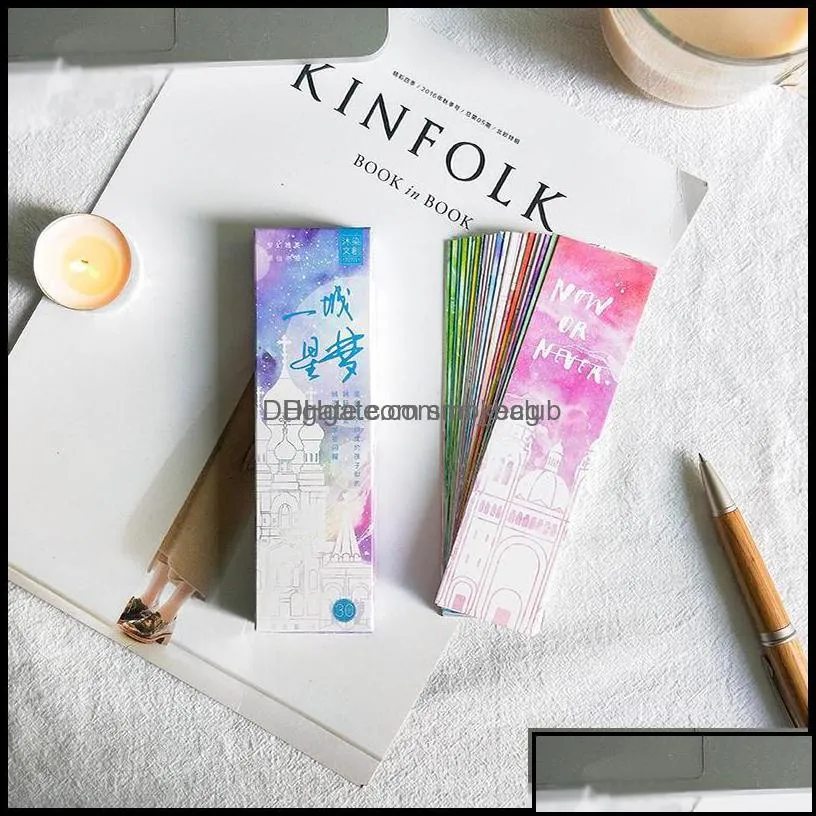 Bookmark Desk Accessories Office School Supplies Business Industrial 30 Pcs/Lot Creative City Dream Paper Books Clip Stationery