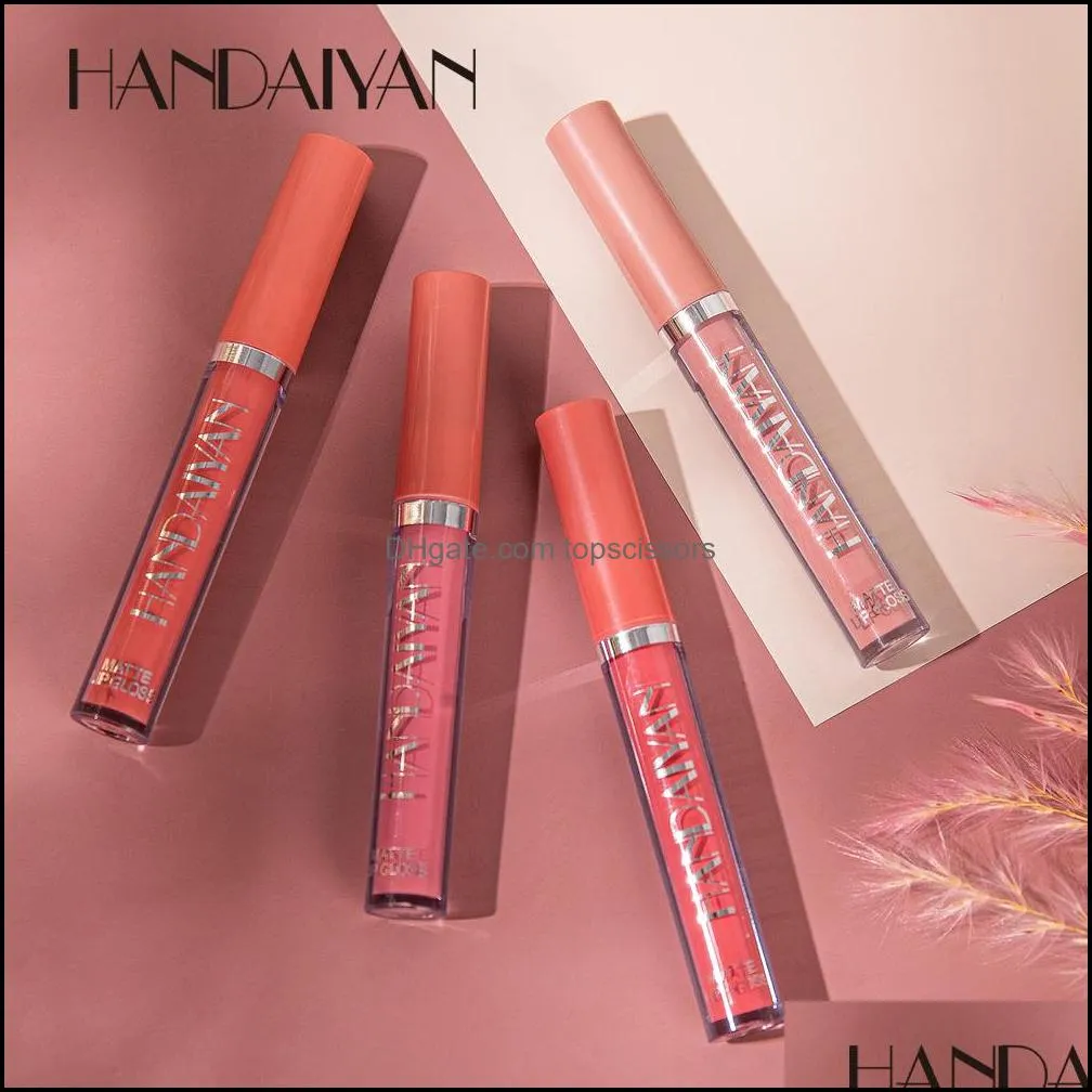 handaiyan lips cosmetics matte velvet lip gloss makeup waterproof nude tint liquid lipstick smooth colorful lipgloss cream make up