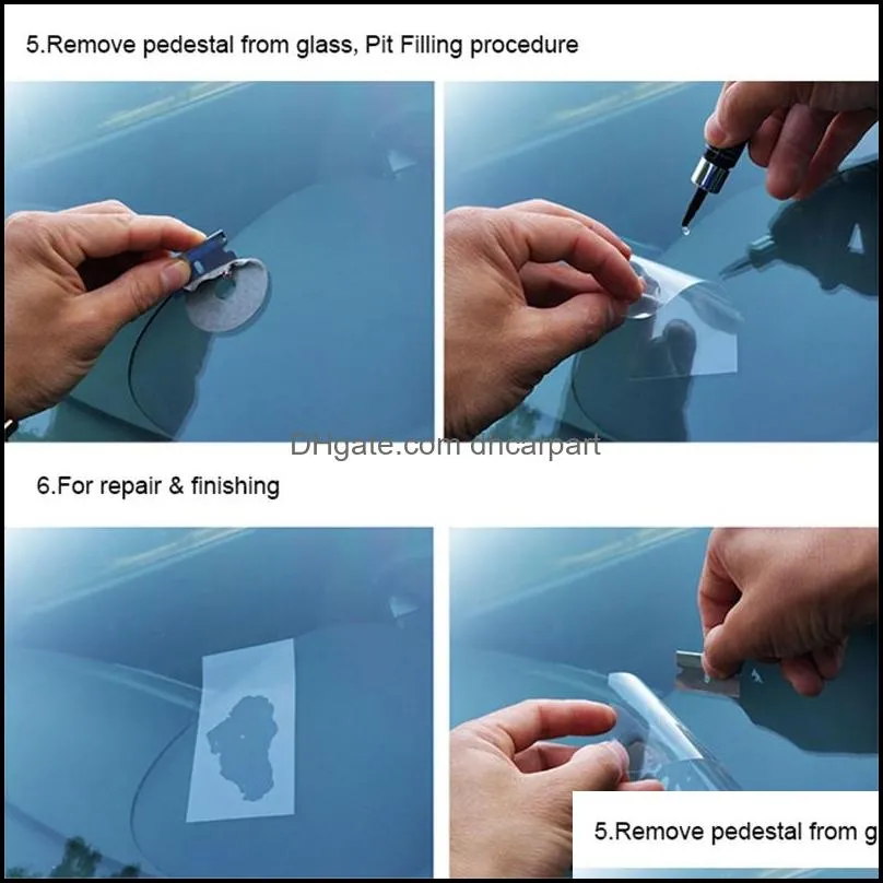 set of car windscreen windshield repair tool diy kit wind glass for chip crack