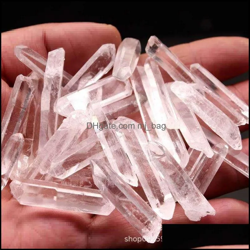 Arts And Crafts Arts Gifts Home Garden Wholesale 200G Bk Small Points Clear Quartz Crystal Mineral Healing Reiki Good Lucky Energy Wand