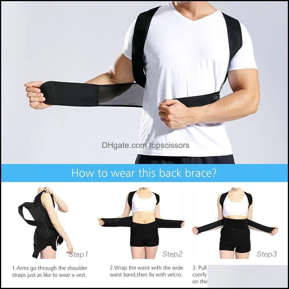 back waist posture corrector adjustable adult correction belt waist trainer shoulder lumbar brace spine support belts vest