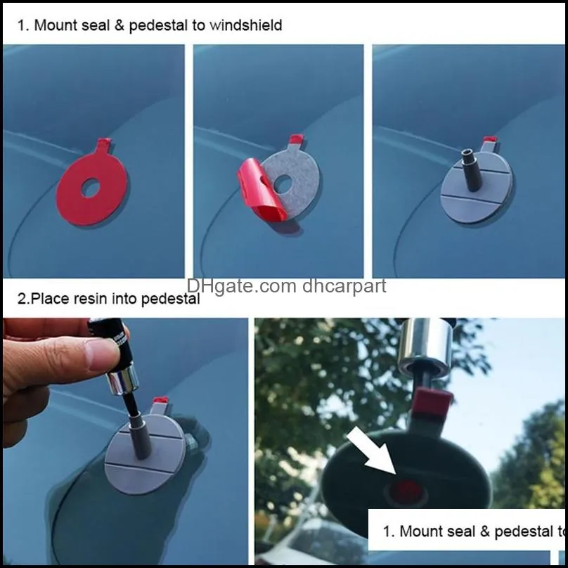 set of car windscreen windshield repair tool diy kit wind glass for chip crack