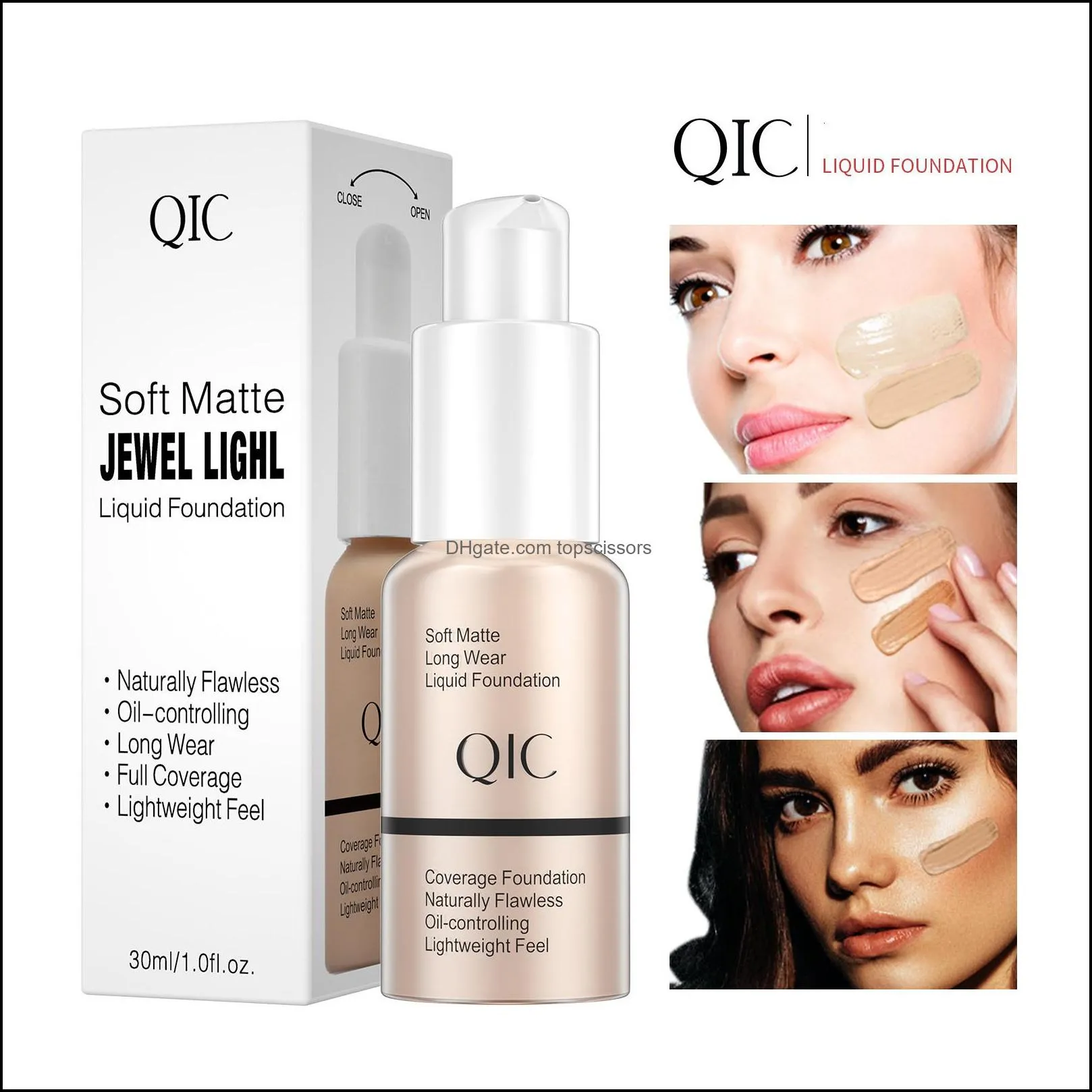 5 colors liquid foundation concealer face naturally flawless matte oilcontrol waterproof long lasting foundation cream 30ml