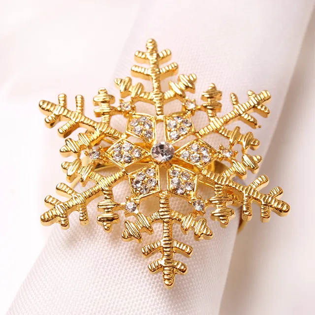 alloy napkin ring christmas napkin buckle snowflake cloth ring table decoration wedding banquet hotel accessories