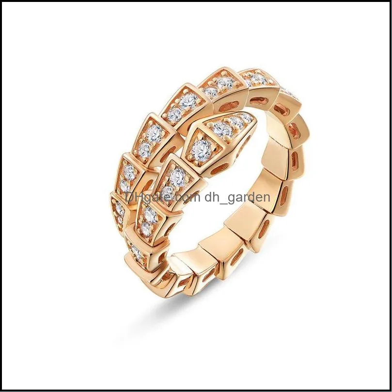 cluster rings gold silver color snake adjustable ring with bling zircon stone for women wedding engagement fashion jewelrycluster