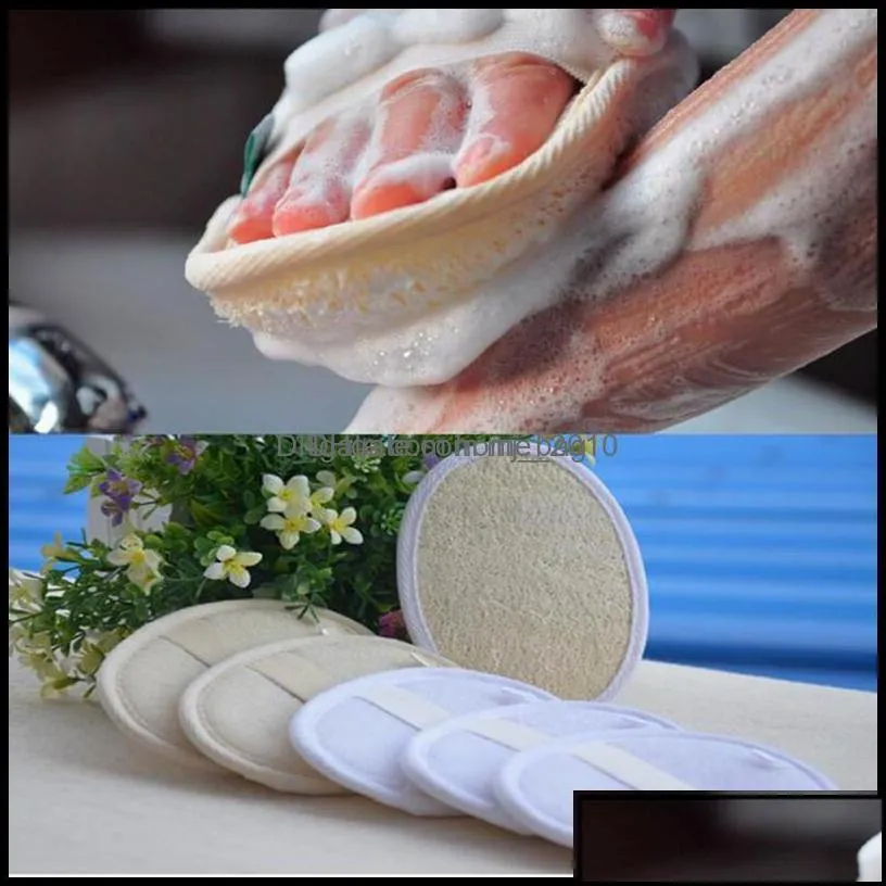Bath Brushes Sponges Scrubbers Bathroom Accessories Home Garden Natural Luffa Brush Loofah Washing Pad Body Skin Care E Dhgop