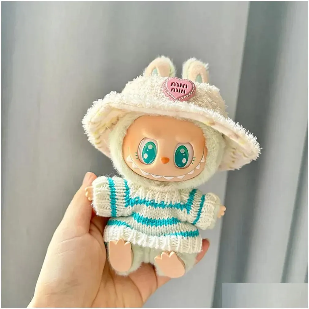 & Accessories For Plush Stuff 17Cm Labubu Doll Clothes Outfit Korea Kpop Exo Idol V1 V2 Skirt Sweater Gift 241219 Drop Delivery Toys Dhotq