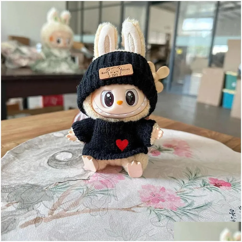 & Accessories For Plush Stuff 17Cm Labubu Doll Clothes Outfit Korea Kpop Exo Idol V1 V2 Skirt Sweater Gift 241219 Drop Delivery Toys Dhotq